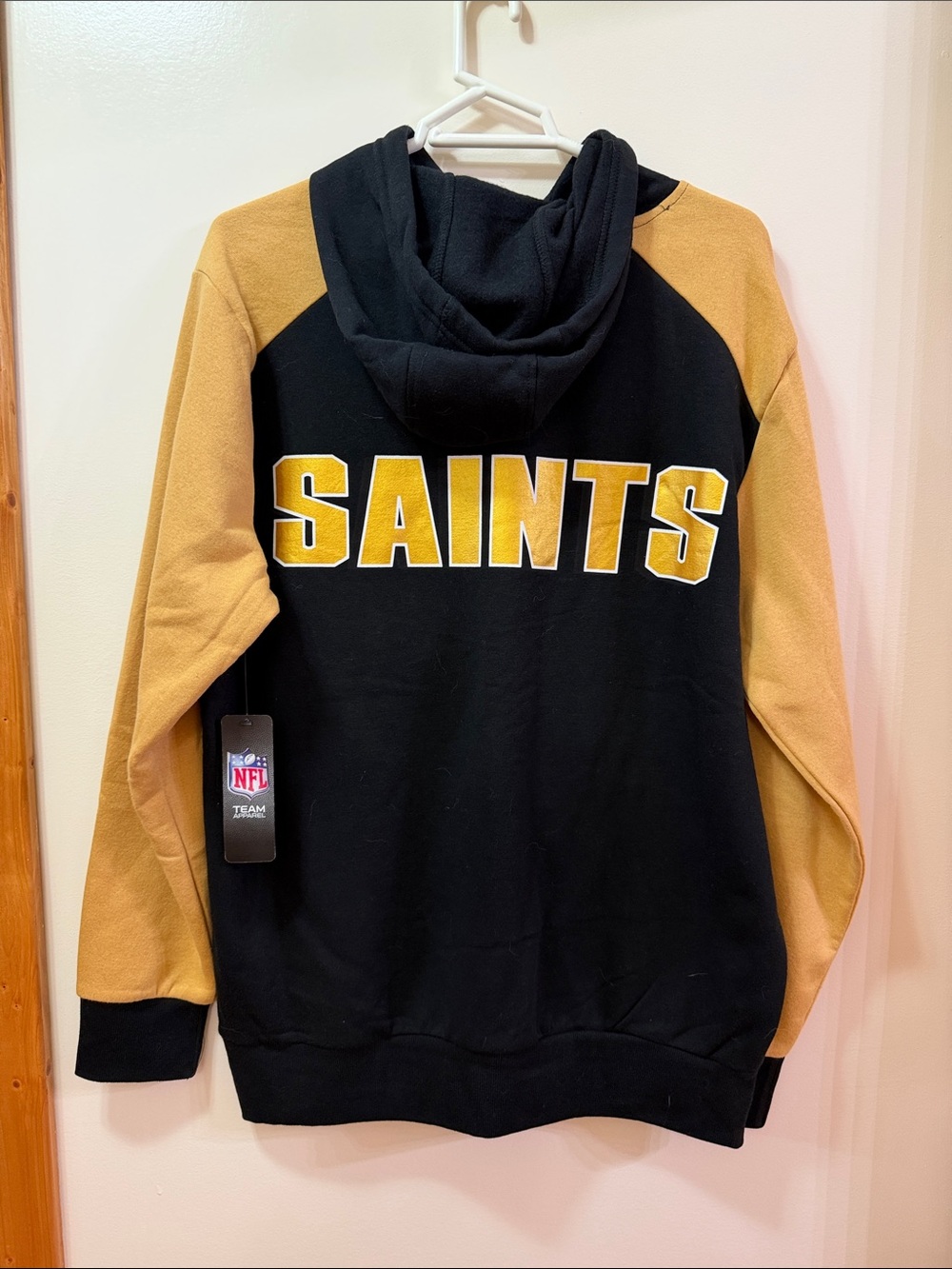 NFL New Orleans Saints Black and Gold Crewneck Pullover Hoodie Size Large - Picture 4 of 6